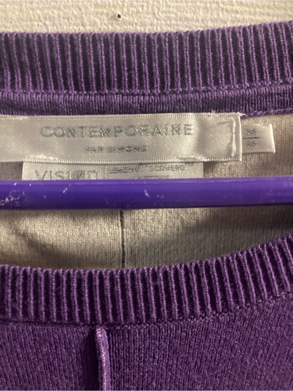 Simons Purple Ribbed-Neck Knit Top - Picture 2 of 3